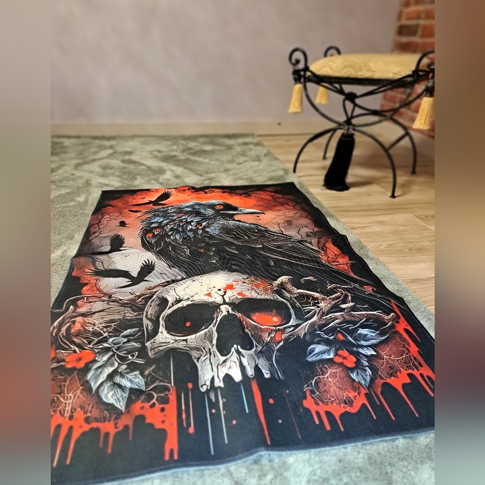 BIG RUG NEW SKULL & RAVEN STUNNING